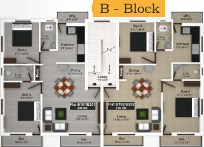 Project Image of 815.0 - 1320.0 Sq.ft 2 BHK Apartment for buy in Saradeuz Acropolis