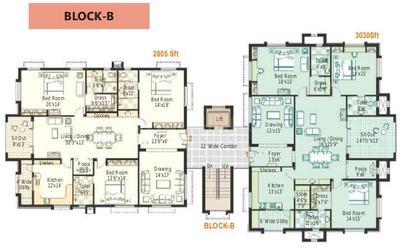 Project Image of 2755.0 - 3185.0 Sq.ft 3 BHK Apartment for buy in Sri Aditya Hill Top