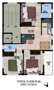 Project Image of 0.0 - 1200.0 Sq.ft 3 BHK Apartment for buy in Neelams Clicks Home