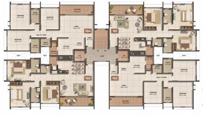 Project Image of 0.0 - 926.45 Sq.ft 3 BHK Apartment for buy in Sai Shriya Anand
