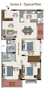 Project Image of 961.0 - 1066.0 Sq.ft 3 BHK Apartment for buy in Renaissance Woods 3