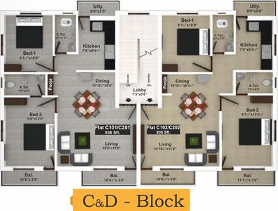 Project Image of 815.0 - 1320.0 Sq.ft 2 BHK Apartment for buy in Saradeuz Acropolis
