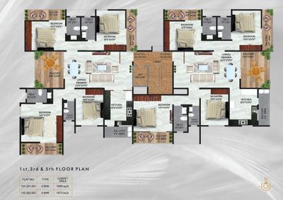 Project Image of 1673.0 - 1701.0 Sq.ft 4 BHK Apartment for buy in Kamath Irin