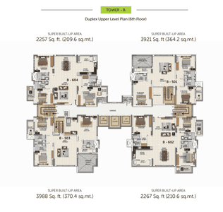 Project Image of 3720.0 - 4065.0 Sq.ft 4 BHK Duplex for buy in Sattva Magnificia