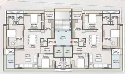 Project Image of 0.0 - 1205.77 Sq.ft 3 BHK Apartment for buy in Shalin Prima 414