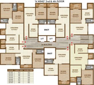Project Image of 380.0 - 673.0 Sq.ft 1 BHK Apartment for buy in Pristine Village Residency III Building A