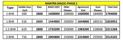 Project Image of 283.0 - 401.0 Sq.ft 1 BHK Apartment for buy in Mantra Magic Phase 1