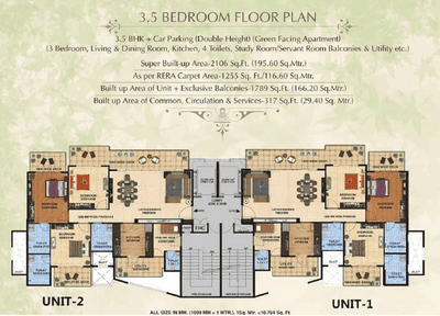 Project Image of 0.0 - 2106.0 Sq.ft 3.5 BHK Apartment for buy in Ahinsha Naturez Park
