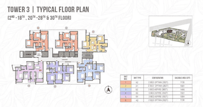 Project Image of 1081.0 - 1789.0 Sq.ft 2 BHK Apartment for buy in Prestige Garden Breeze The Prestige City