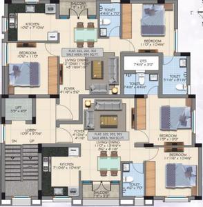 Project Image of 964.0 - 984.0 Sq.ft 2 BHK Apartment for buy in VGN Divine