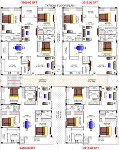 Project Image of 2400.0 - 3015.0 Sq.ft 3 BHK Apartment for buy in Sravanthi Blue Bell