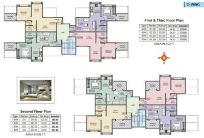 Project Image of 608.0 - 850.0 Sq.ft 1 BHK Apartment for buy in Shiv Vihar