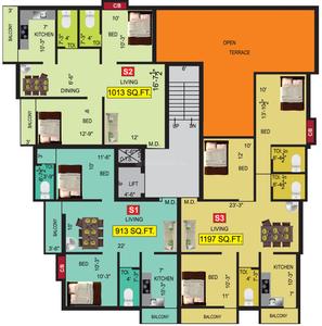 Project Image of 906.0 - 1197.0 Sq.ft 2 BHK Apartment for buy in VGK Samyuktha