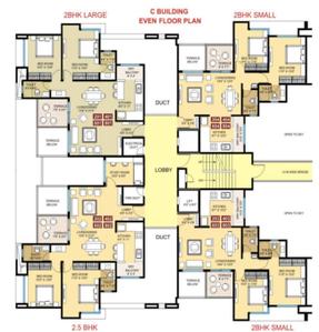 Project Image of 832.0 - 1034.0 Sq.ft 2 BHK Apartment for buy in Vasudha Sai Eshanya C D Wing