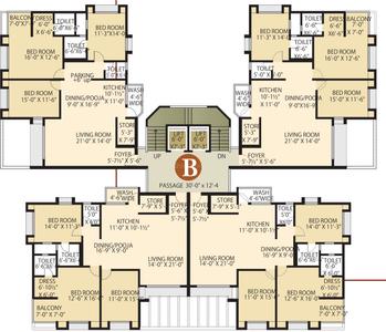 Project Image of 2450.0 - 2900.0 Sq.ft 3 BHK Apartment for buy in Shyam Sangini