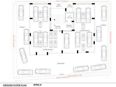 Aadarsh Green City Apartment Wing B Cluster Plan for ground Floor 1