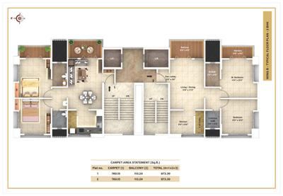 Project Image of 873.39 - 1335.28 Sq.ft 2 BHK Apartment for buy in Perinsheri Pinnac Greens