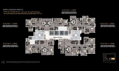 Project Image of 768.0 - 1191.0 Sq.ft 2 BHK Apartment for buy in Dosti Eastern Bay