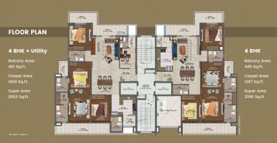 Project Image of 2071.0 - 2553.0 Sq.ft 3 BHK Apartment for buy in Navraj The Antalya