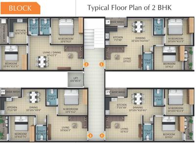 Project Image of 975.0 - 1025.0 Sq.ft 2 BHK Apartment for buy in Green Lake Front