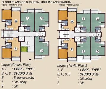 Project Image of 451.0 - 2020.0 Sq.ft 1 BHK Apartment for buy in Jhinuk Avihita