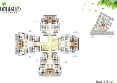 Project Image of 661.0 - 1396.0 Sq.ft 1 BHK Apartment for buy in RTech Capital Greens Phase 1