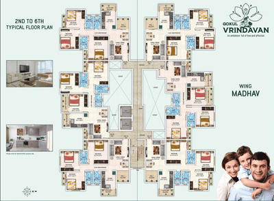 Project Image of 0.0 - 1400.0 Sq.ft 3 BHK Apartment for buy in Pankaj Gokul Vrindavan Wing Madhav