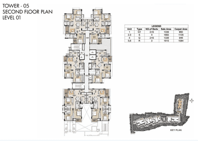 Project Image of 946.0 - 1129.0 Sq.ft 2.5 BHK Apartment for buy in Prestige Misty Waters Vista Tower