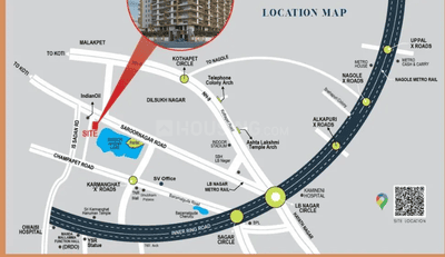 Project Image of 1435 Sq.ft 3 BHK Apartment / Flat for sale in Saroornagar for Rs. 8000000