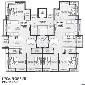 Project Image of 0.0 - 981.88 Sq.ft 3 BHK Apartment for buy in Soham Royal Parisar