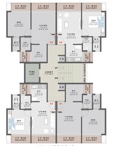 Project Image of 666.0 - 677.0 Sq.ft 1 BHK Apartment for buy in Ambika Apartment