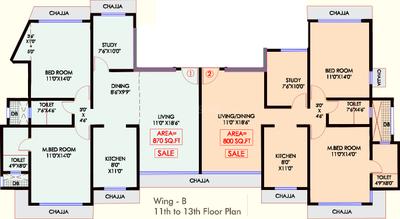 Project Image of 800.0 - 920.0 Sq.ft 2.5 BHK Apartment for buy in DLH Udaka Heights