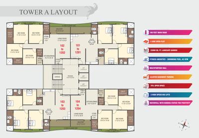 Project Image of 1145.93 - 1325.0 Sq.ft 4 BHK Apartment for buy in Empire Flora