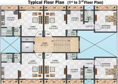 Project Image of 260.0 - 400.0 Sq.ft 1 RK Apartment for buy in Uni Max Rise Homes