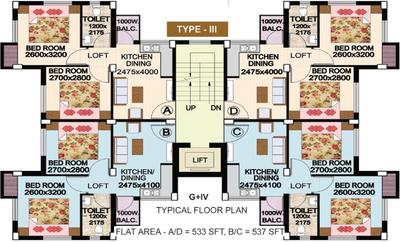 Project Image of 533.0 - 733.0 Sq.ft 2 BHK Apartment for buy in Golden Valley Housing Complex