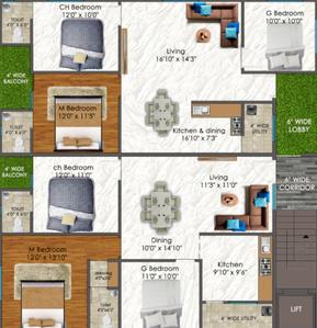 Project Image of 0.0 - 1050.0 Sq.ft 3 BHK Apartment for buy in Vishwanadh V14