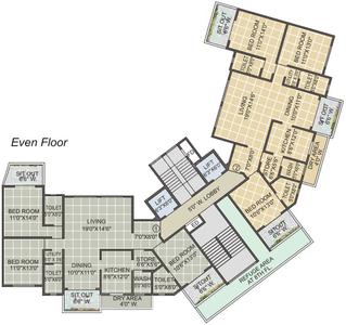 Project Image of 988.0 - 1310.0 Sq.ft 3 BHK Apartment for buy in Anmol Nayantara City One Phase 5