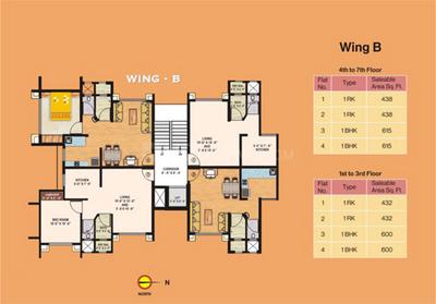 Project Image of 377.0 - 1061.0 Sq.ft 1 BHK Apartment for buy in Aakruti Aangan