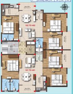Project Image of 1415.0 - 1430.0 Sq.ft 3 BHK Apartment for buy in Yateeks Pratham Vistara