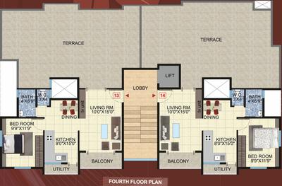 Project Image of 407.0 - 520.0 Sq.ft 1 BHK Apartment for buy in Kanaklaxmi Carnation