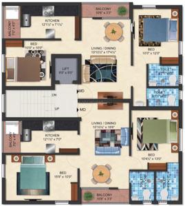 Project Image of 955.0 - 982.0 Sq.ft 2 BHK Apartment for buy in Propconnect Vijaya Anugraha