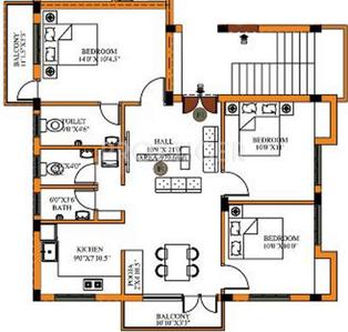 Project Image of 1105.0 - 1176.0 Sq.ft 2 BHK Apartment for buy in JKB Sri Gokulam
