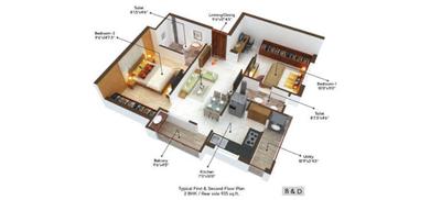 Project Image of 920.0 - 972.0 Sq.ft 2 BHK Apartment for buy in LML Raga