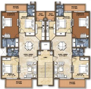 Project Image of 0.0 - 1142.0 Sq.ft 3 BHK Apartment for buy in Omaxshiva Phase III