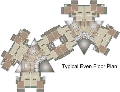 Project Image of 0.0 - 448.0 Sq.ft 1 BHK Apartment for buy in Shanti The Cennet