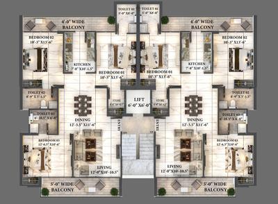 Project Image of 1500 Sq.ft 3 BHK Apartment / Flat for sale in Sector 92 for Rs. 11900000