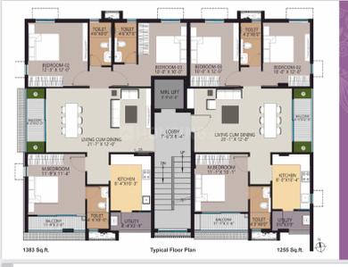 Project Image of 1255.0 - 1383.0 Sq.ft 3 BHK Apartment for buy in NPSH Nandika