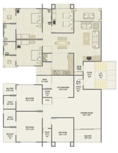 Project Image of 1530.0 - 1746.0 Sq.ft 2 BHK Apartment for buy in Bhakti Enclave