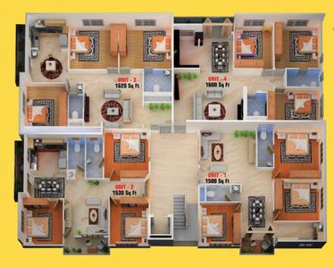 Project Image of 1500.0 - 1620.0 Sq.ft 3 BHK Apartment for buy in S L V Royal Homes