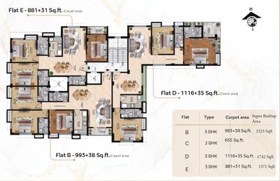 Project Image of 1371.0 - 1742.0 Sq.ft 3 BHK Apartment for buy in Swastic Padma